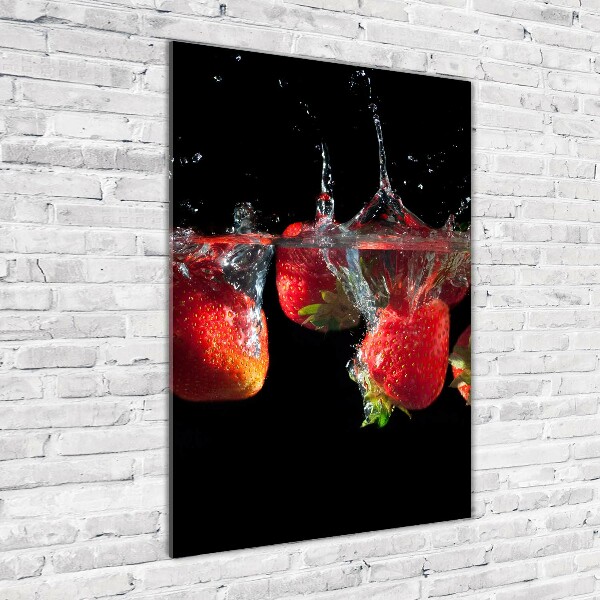 Acrylic print Strawberries in water