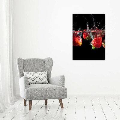 Acrylic print Strawberries in water