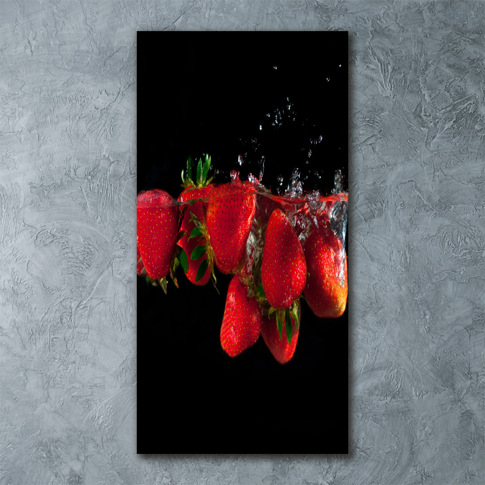 Acrylic print Strawberries in water