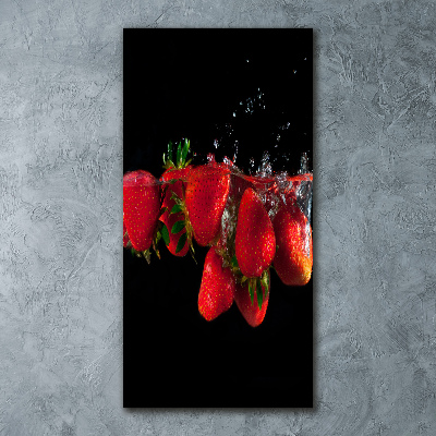 Acrylic print Strawberries in water