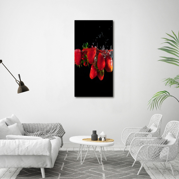 Acrylic print Strawberries in water