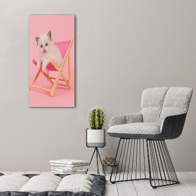 Acrylic wall art Cat on a sun lounger