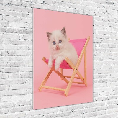 Acrylic wall art Cat on a sun lounger