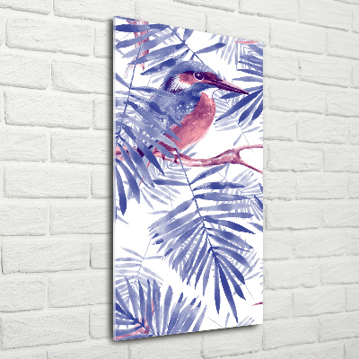 Print on acrylic Palm and bird leaves