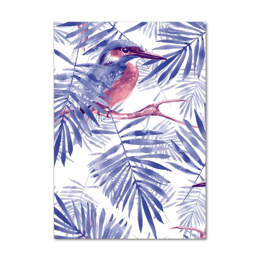 Print on acrylic Palm and bird leaves