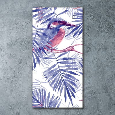 Print on acrylic Palm and bird leaves