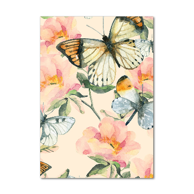 Print on acrylic Roses and butterflies