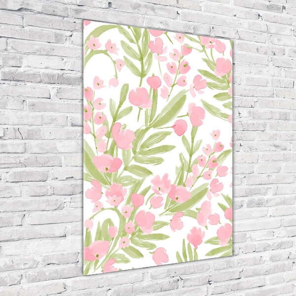 Print on acrylic glass Pink flowers