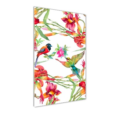 Wall art acrylic Birds and flowers