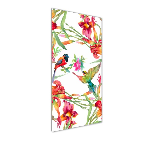 Wall art acrylic Birds and flowers