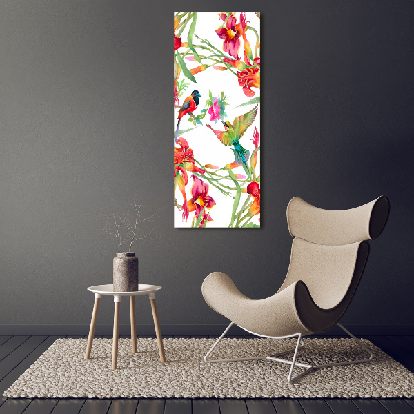 Wall art acrylic Birds and flowers