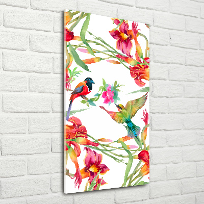 Wall art acrylic Birds and flowers