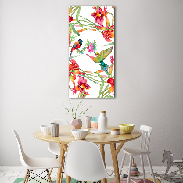 Wall art acrylic Birds and flowers