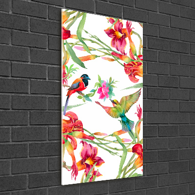 Wall art acrylic Birds and flowers