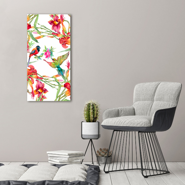 Wall art acrylic Birds and flowers