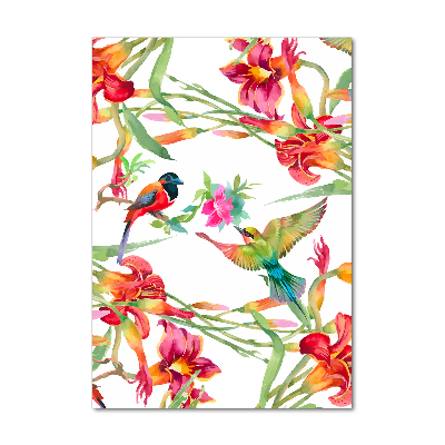 Wall art acrylic Birds and flowers