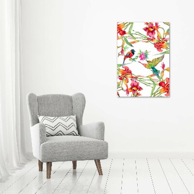 Wall art acrylic Birds and flowers