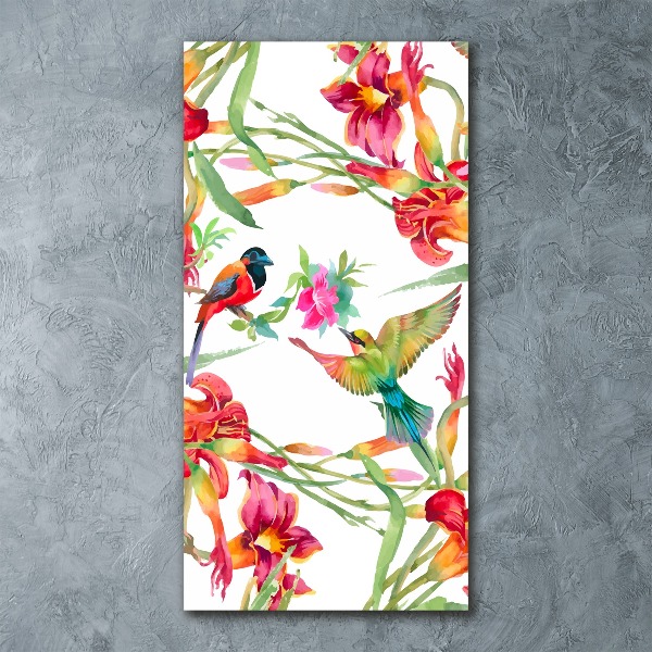 Wall art acrylic Birds and flowers