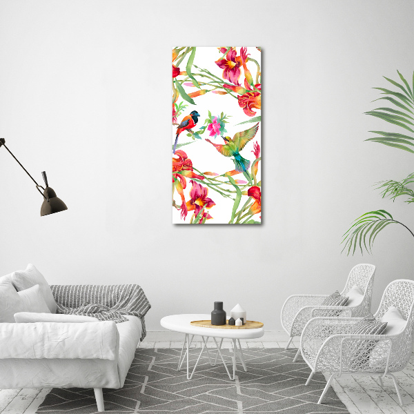 Wall art acrylic Birds and flowers