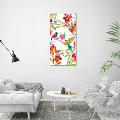 Wall art acrylic Birds and flowers