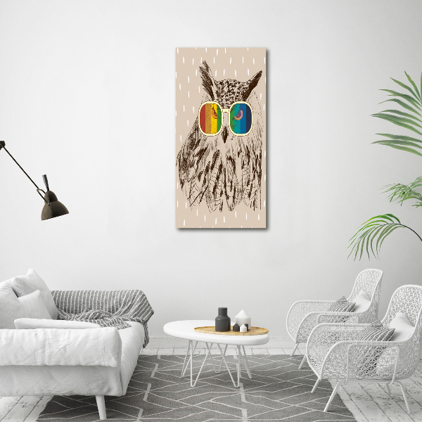 Acrylic wall art Owls with glasses