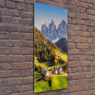 Acrylic wall art A town in the mountains