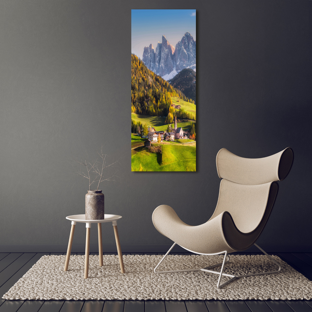 Acrylic wall art A town in the mountains