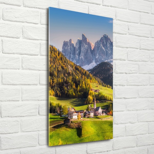 Acrylic wall art A town in the mountains