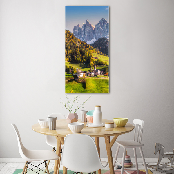 Acrylic wall art A town in the mountains