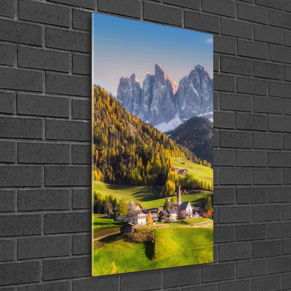 Acrylic wall art A town in the mountains