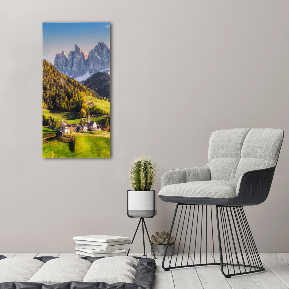 Acrylic wall art A town in the mountains