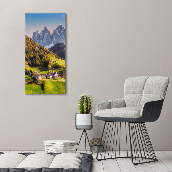 Acrylic wall art A town in the mountains