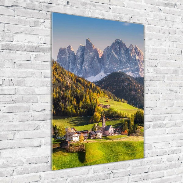 Acrylic wall art A town in the mountains