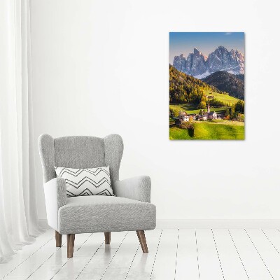 Acrylic wall art A town in the mountains