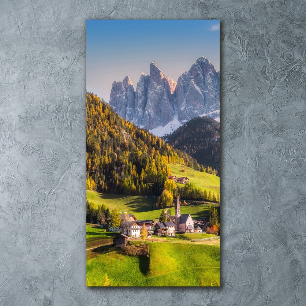 Acrylic wall art A town in the mountains