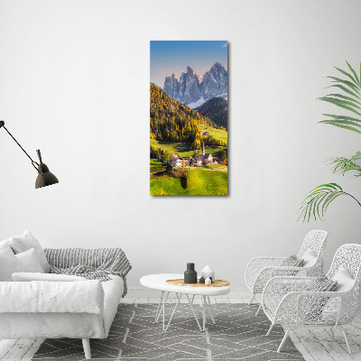 Acrylic wall art A town in the mountains