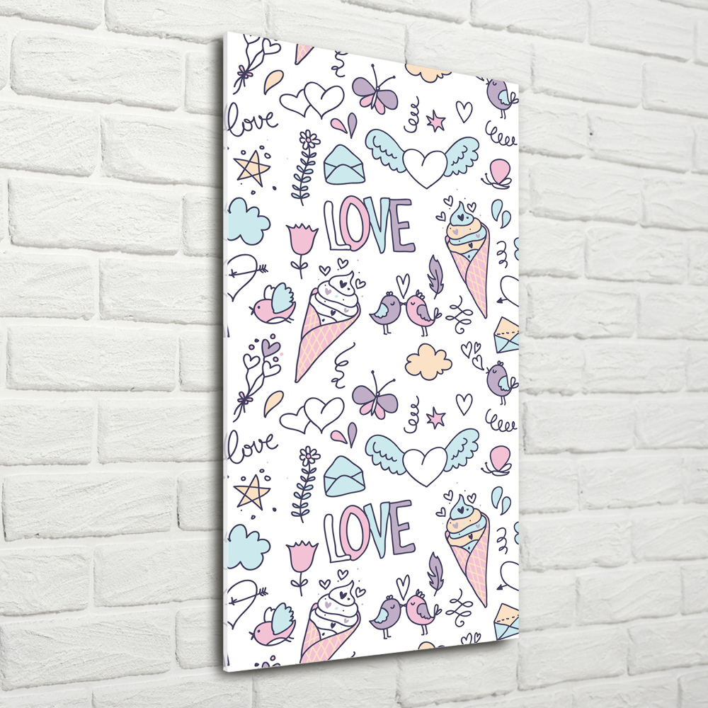 Print on acrylic Romantic pattern