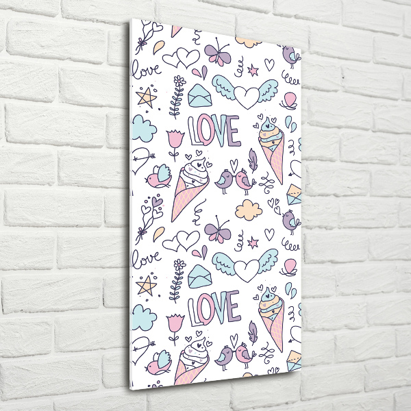 Print on acrylic Romantic pattern