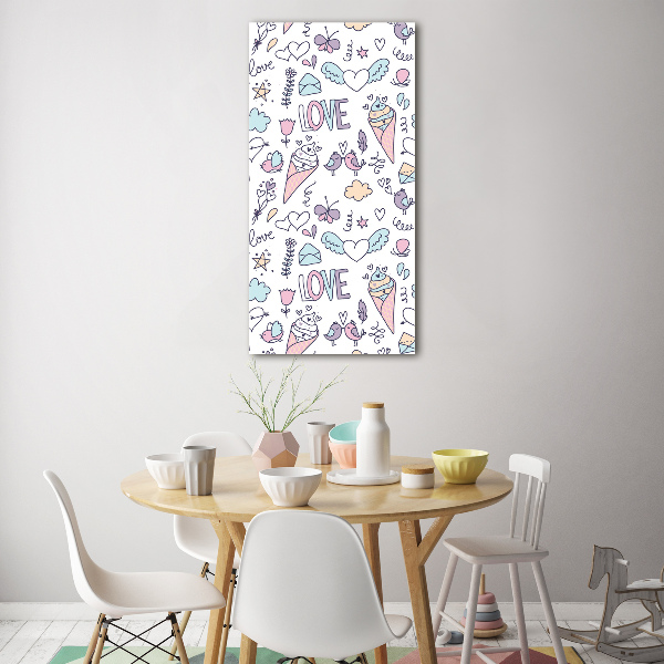 Print on acrylic Romantic pattern