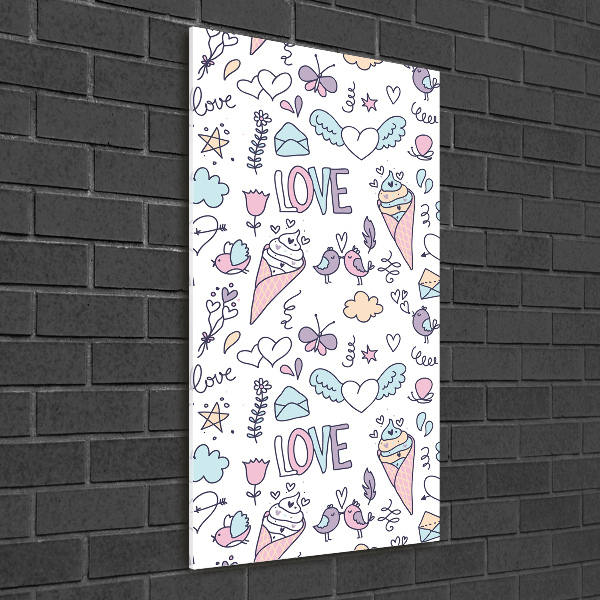 Print on acrylic Romantic pattern