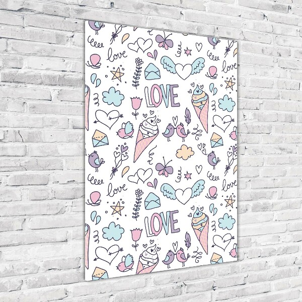 Print on acrylic Romantic pattern