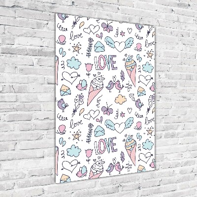 Print on acrylic Romantic pattern