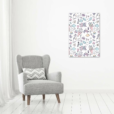 Print on acrylic Romantic pattern