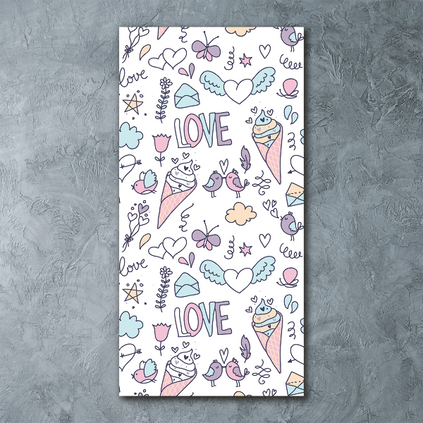 Print on acrylic Romantic pattern