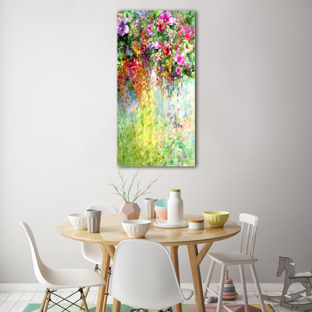 Acrylic wall art Colorful flowers