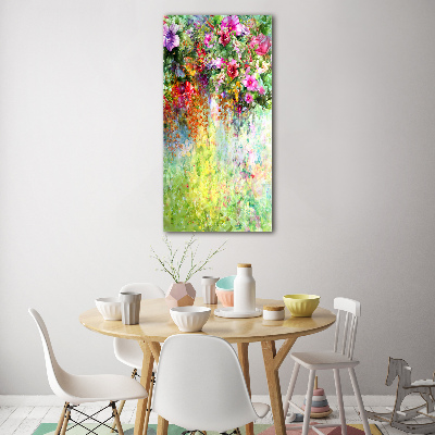 Acrylic wall art Colorful flowers