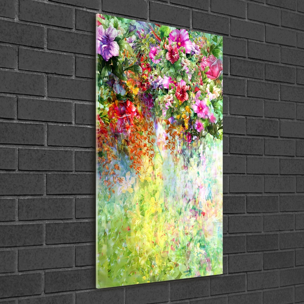 Acrylic wall art Colorful flowers