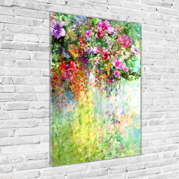 Acrylic wall art Colorful flowers