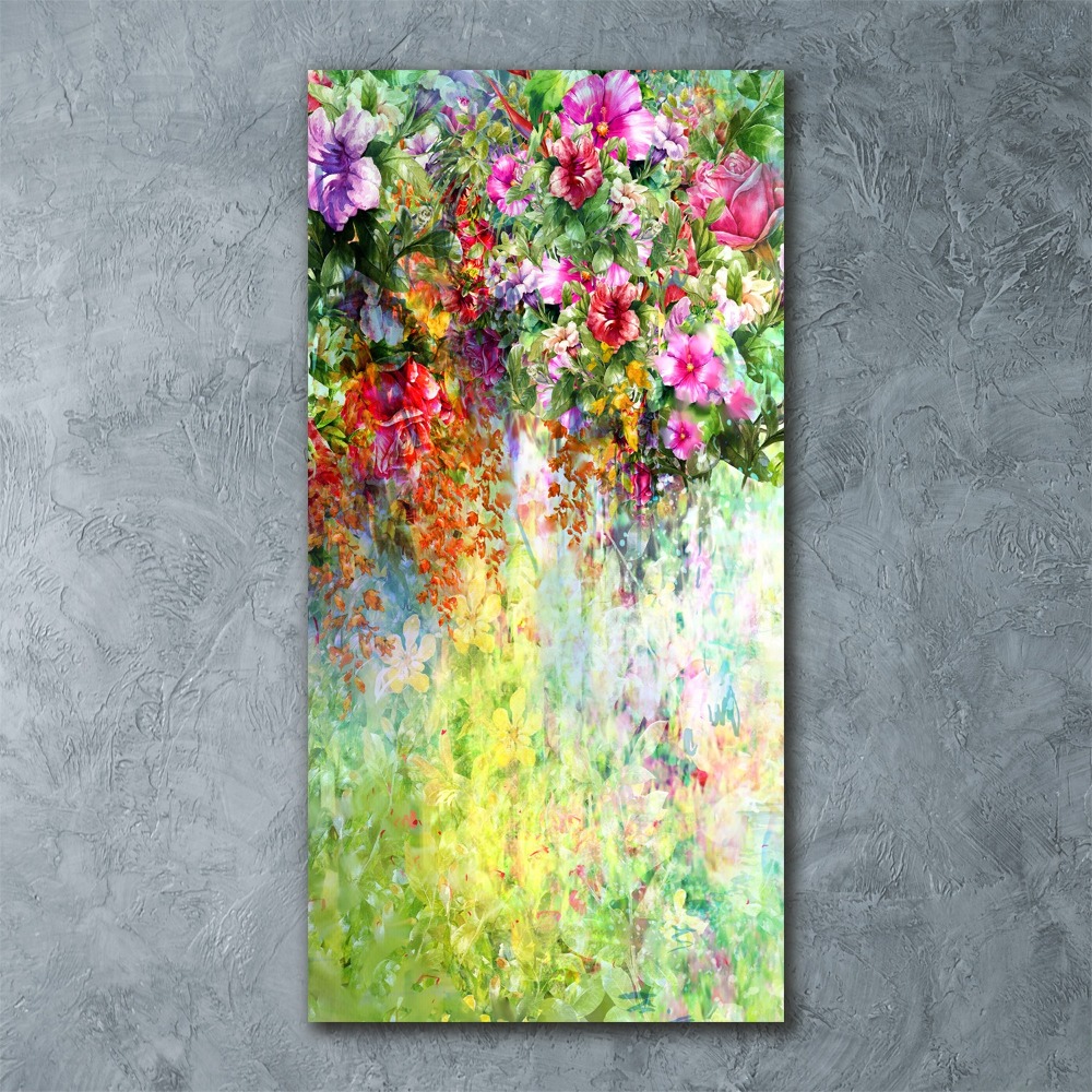 Acrylic wall art Colorful flowers