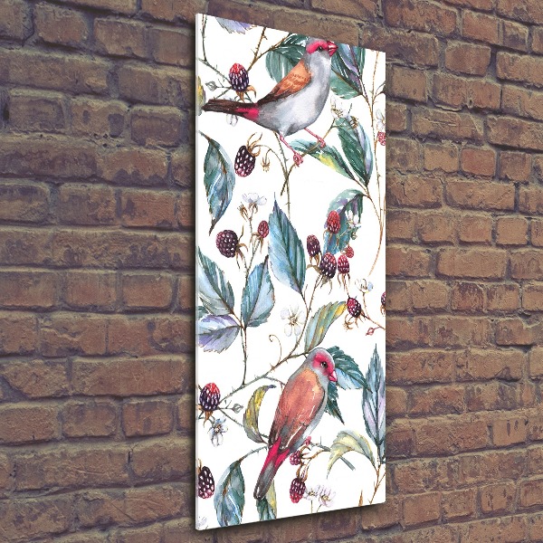 Acrylic wall art Birds and blackberries